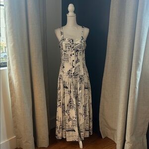 Karl Lagerfeld Monochrome Graphic Midi Dress